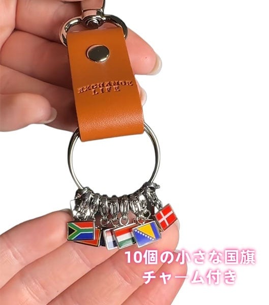 世界各国の国旗チャーム。キーホルダーに加工可能、旅行記念品