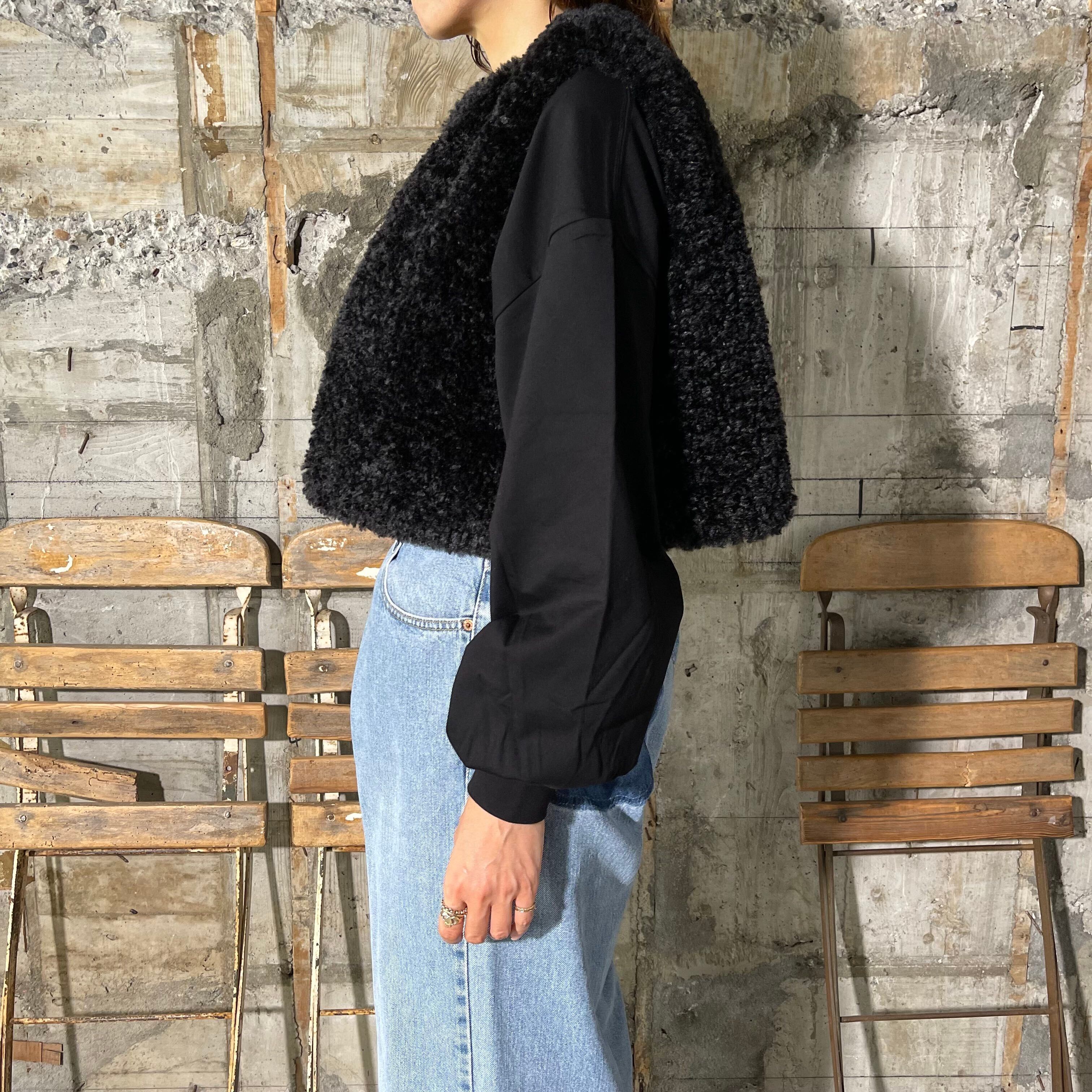 オリーブドラブ　HYKE FAUX SHEARLING CROPPED VEST