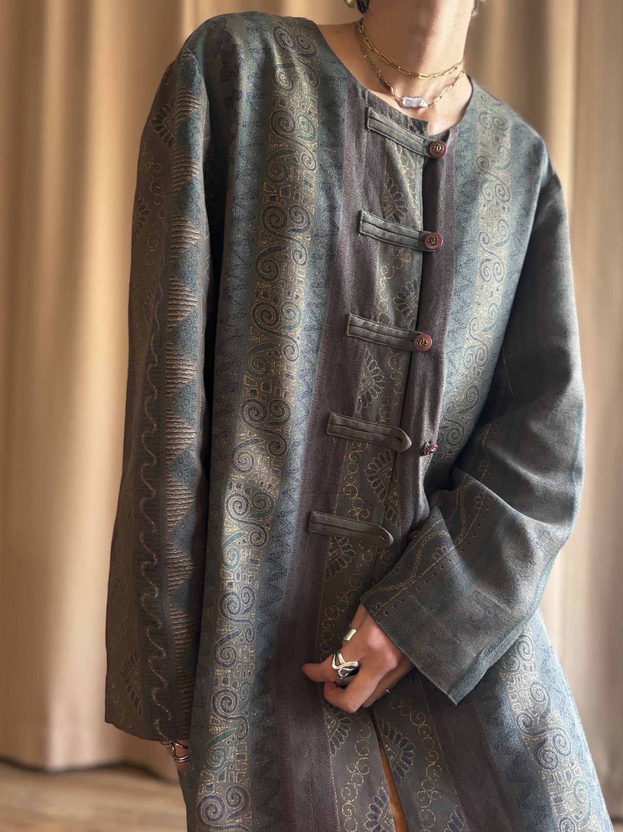 MADE IN U.S.A R&M RICHARDS oriental shirt-5118-1