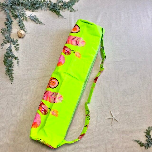 ヨガマットバッグ❤️ドリームキャッチャーネオンイエローグリーン