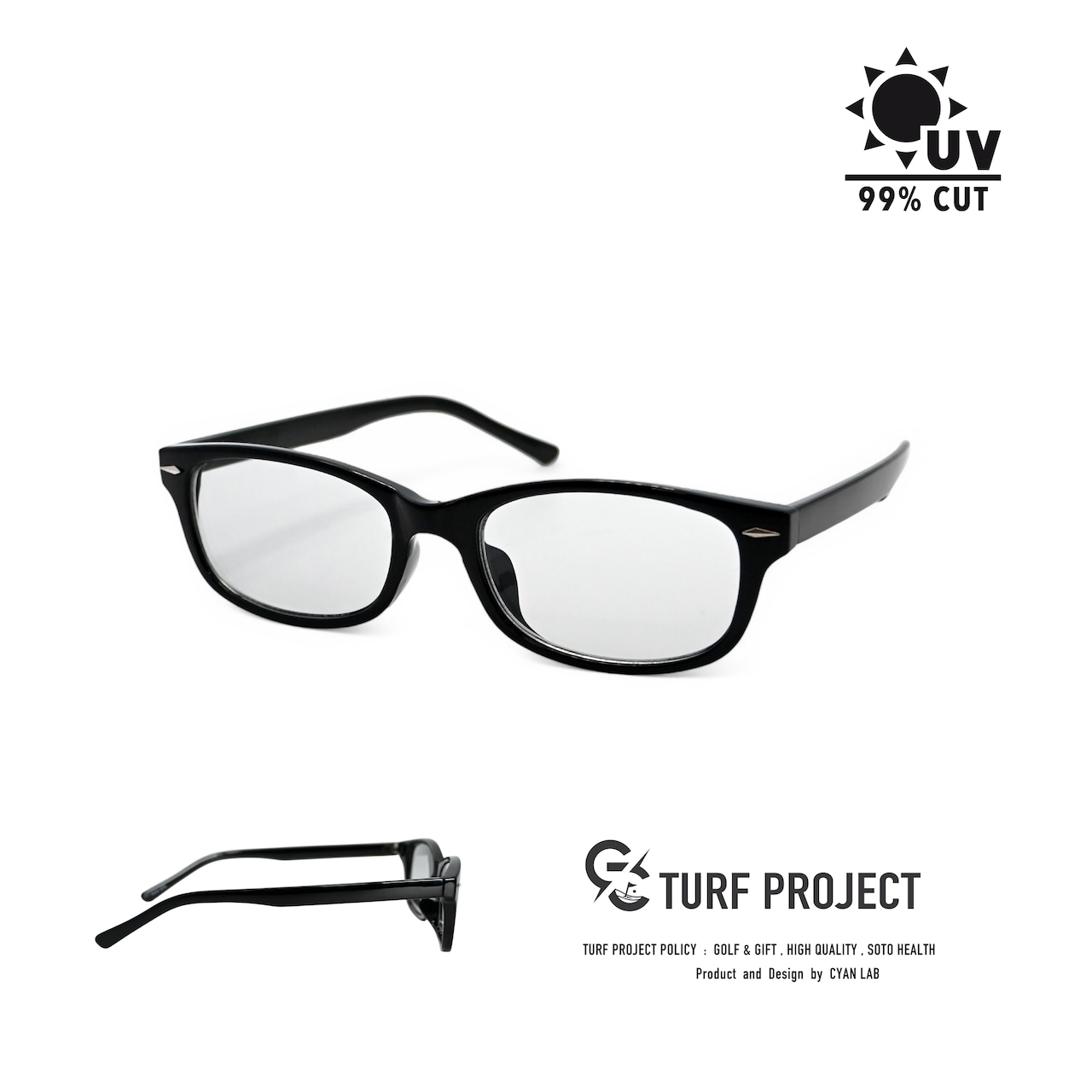 #AIRGRAM / GOLF&CITY サングラス /(形:ユニ スクエア 色:ブラック レンズ:ライトグレー) / TPGC-5035-1