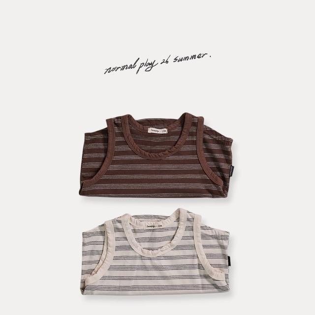《予約/送料無料》chocolate sleeveless T / NORMALPLAY