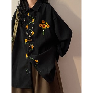 sunflower embroidery shirt(2color)<t3150>