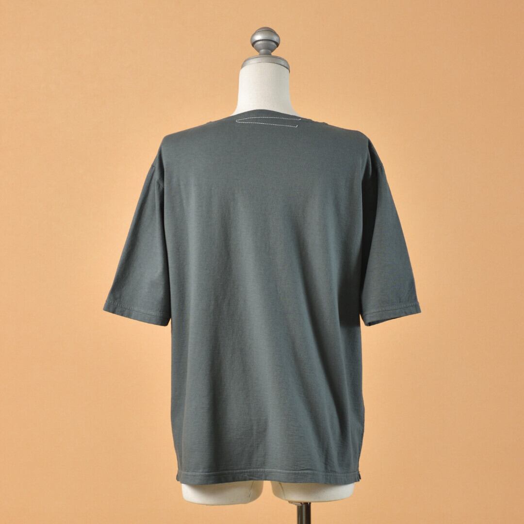 Fabrique en planete terre ファブリケアンプラネテール 後染め5分袖ボートネックTシャツ・オーシャングレイ