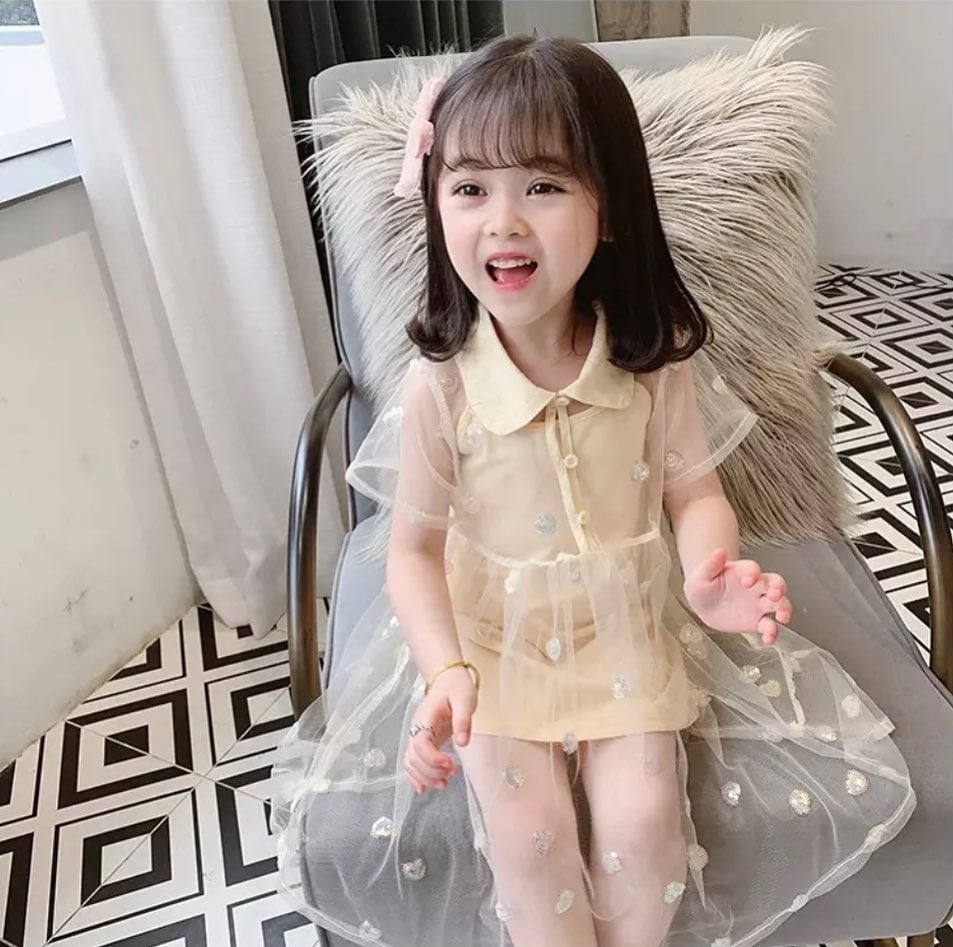 オーガンシー2ピースワンピース••••••プチプラ 海外子供服 女の子 ドレス シャツ