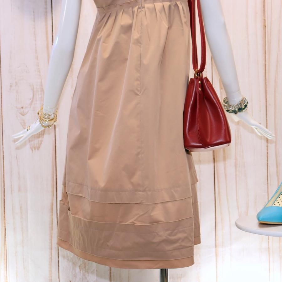 フォクシー ギャザーワンピース ボートネック M フレアシルエット