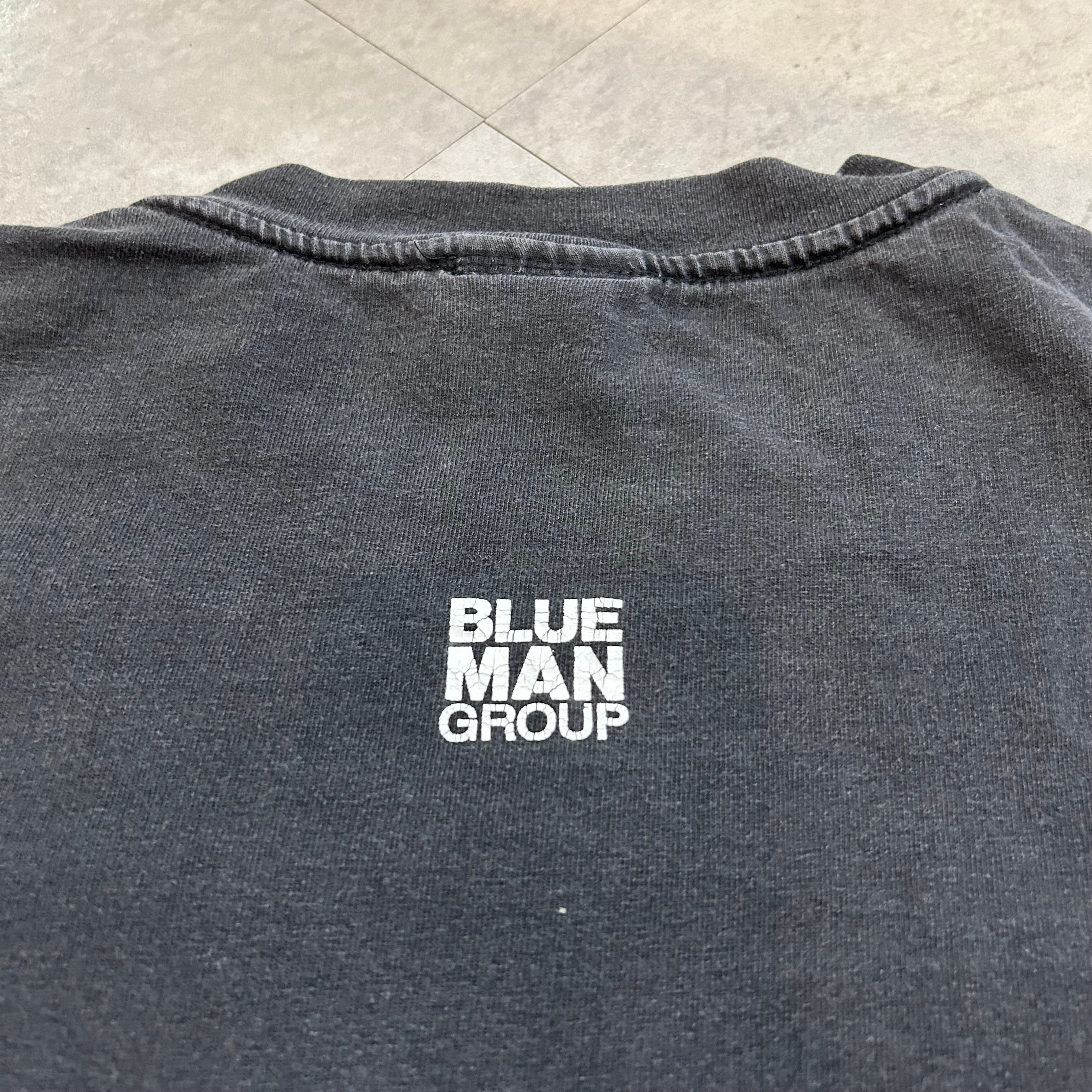 USA製 size:L【 BLUE MAN GROUP 】ブルー・マン・グループ バンドTシャツ プリントTシャツ バンT 両面プリント すみ黒 黒  古着 古着屋 高円寺 ビンテージ a13715