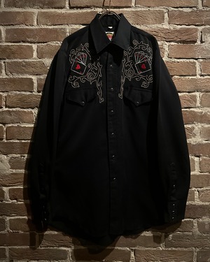 【Caka act3】"miller" 70’s Trump Embroidery Vintage L/S Western Shirt