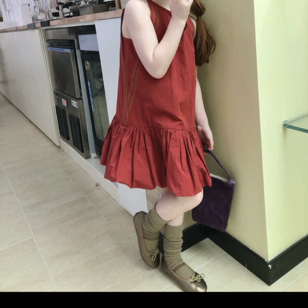 夏バラデザインワンピース