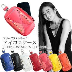 アワーグラスシリーズ アイコスケース タバコ入れ付き (全7色) iQOSケース カラビナ付き 加熱式タバコ入れ 加熱式たばこ入れ アイコスカバー 