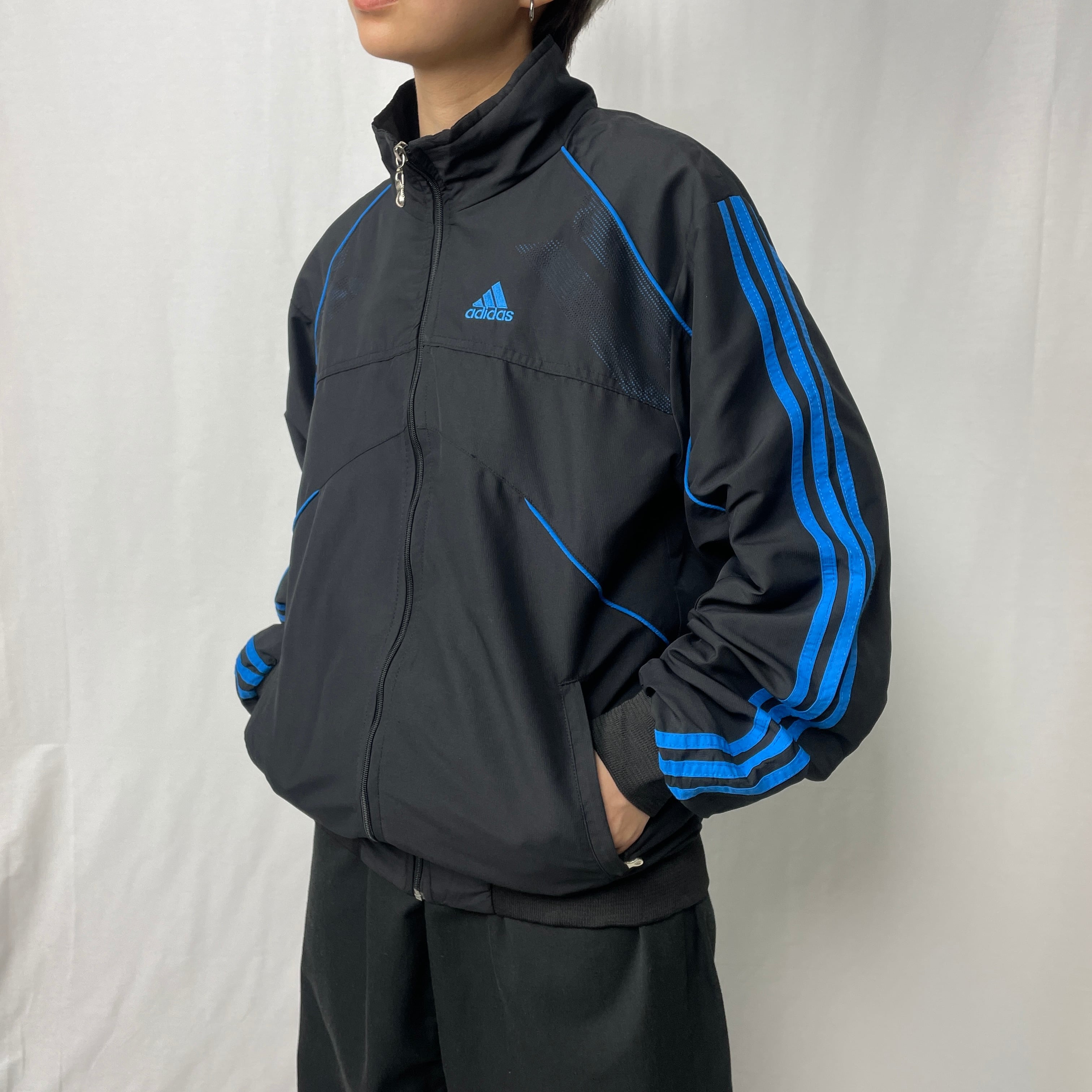 00s adidas track jacket black M Y2K