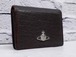 【美品】Vivienne Westwood ヴィヴィアン・ウエストウッド ユニセックス男女可 オーブ レザー 名刺入れ カードケース カードホルダー 茶x銀
