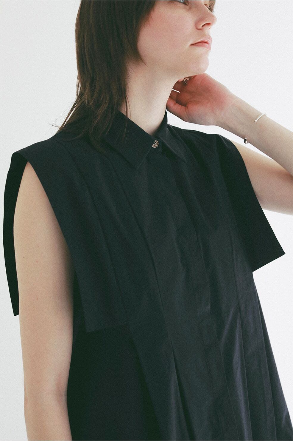 CLANE PANELL PLEAT SQUARE SLEEVE SHIRTS 3色展開 | FLICKA ASHIYA