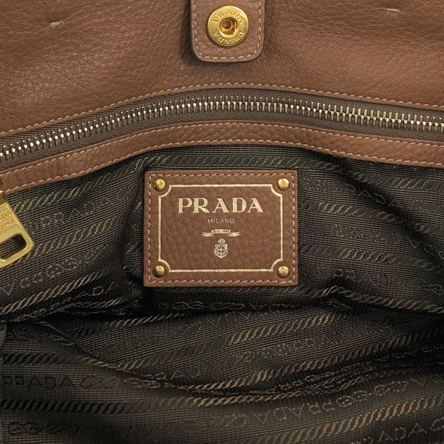 PRADA プラダ トートバッグ ブラウン ロゴ レザー 2way vintage ヴィンテージ オールド 38ggy4