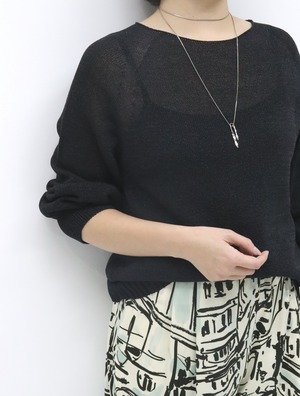 ラメカミファインプルオーバー(ブラック)