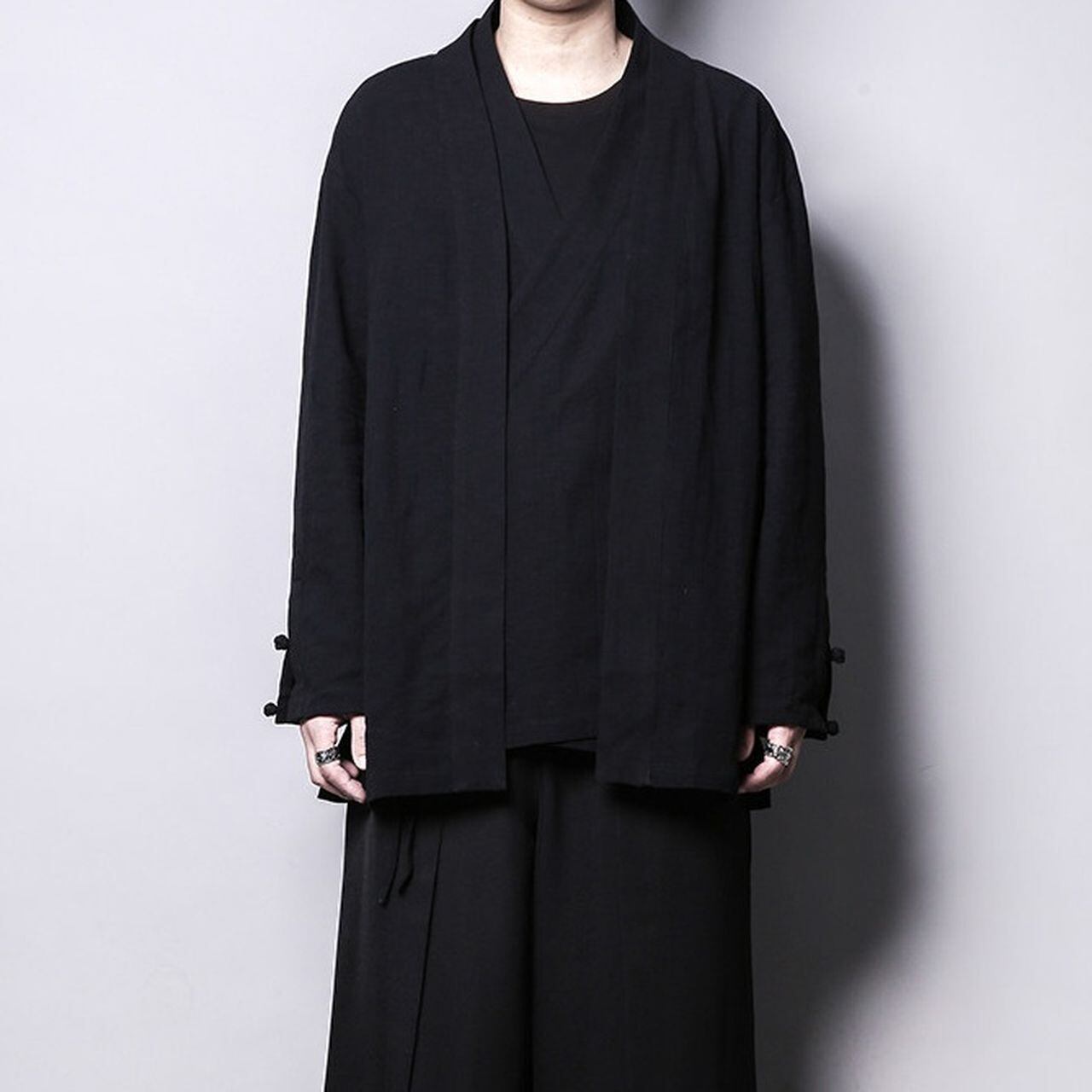 Retro-style faux two-piece cape(MT1646)