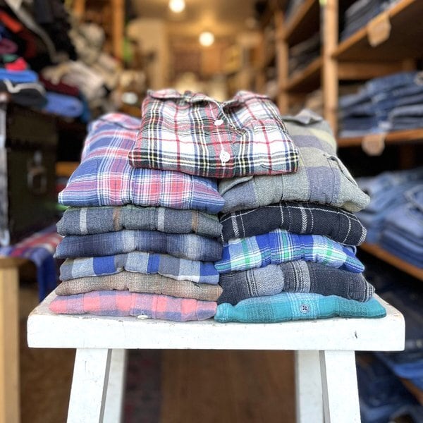 1点物◇エルエルビーンLL Bean赤緑チェックシャツ長袖ネルシャツ古着