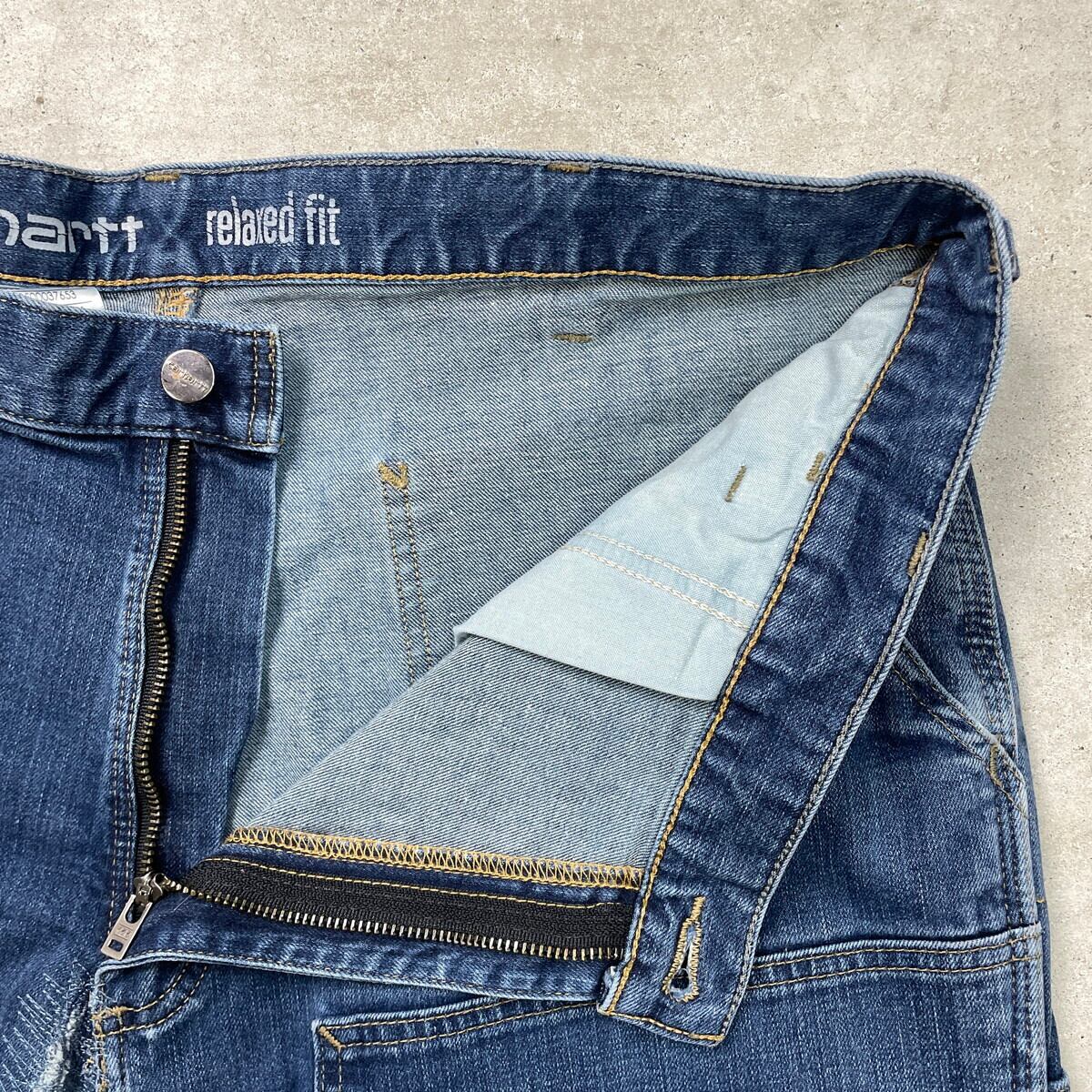 艶*様 Carhartt ダブルニー ペインターデニム ライトブルー W40 古 Carhartt カーハート ダブルニー デニムペインターパンツ メンズW40