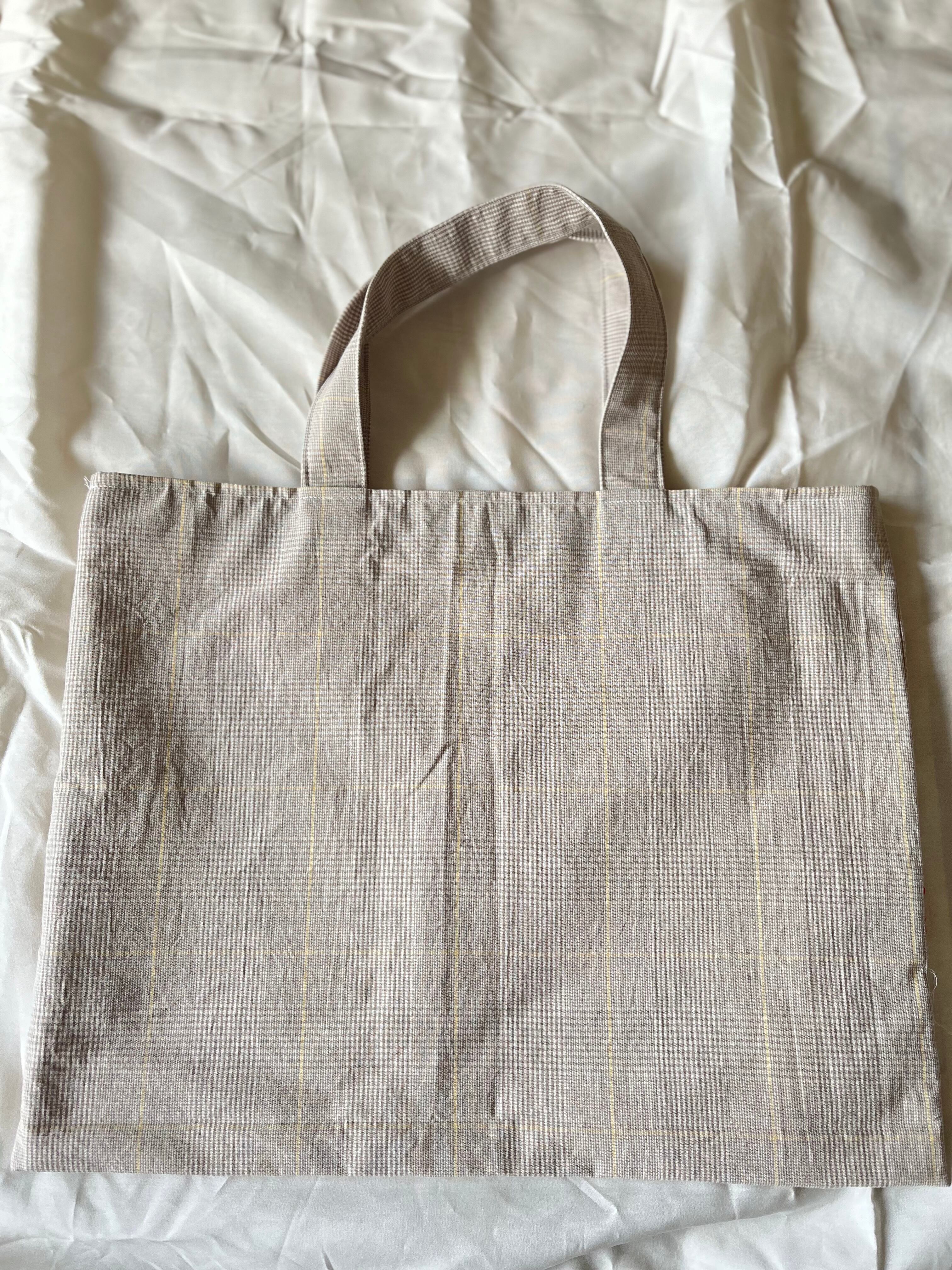 チェック&ドイツ製リボンのレッスンバッグ サブバッグ 人気 送料無料