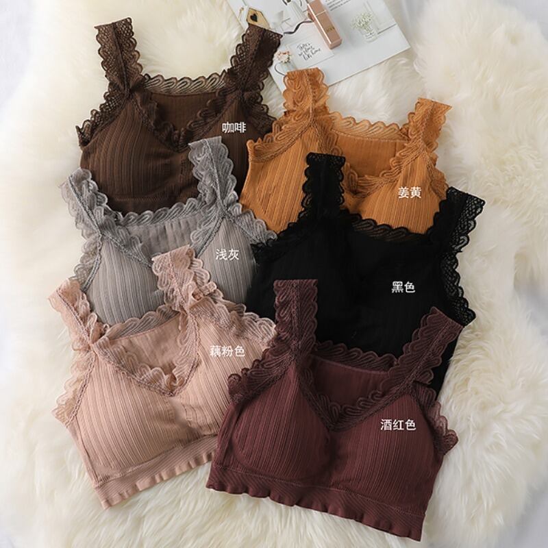 セクシーなレースサイドチューブトップ下着スチールリングなし学生無地ベースオールマッチ美しいバックアンチエンプティチェストラップベスト女性 YY-ファッション60145538056