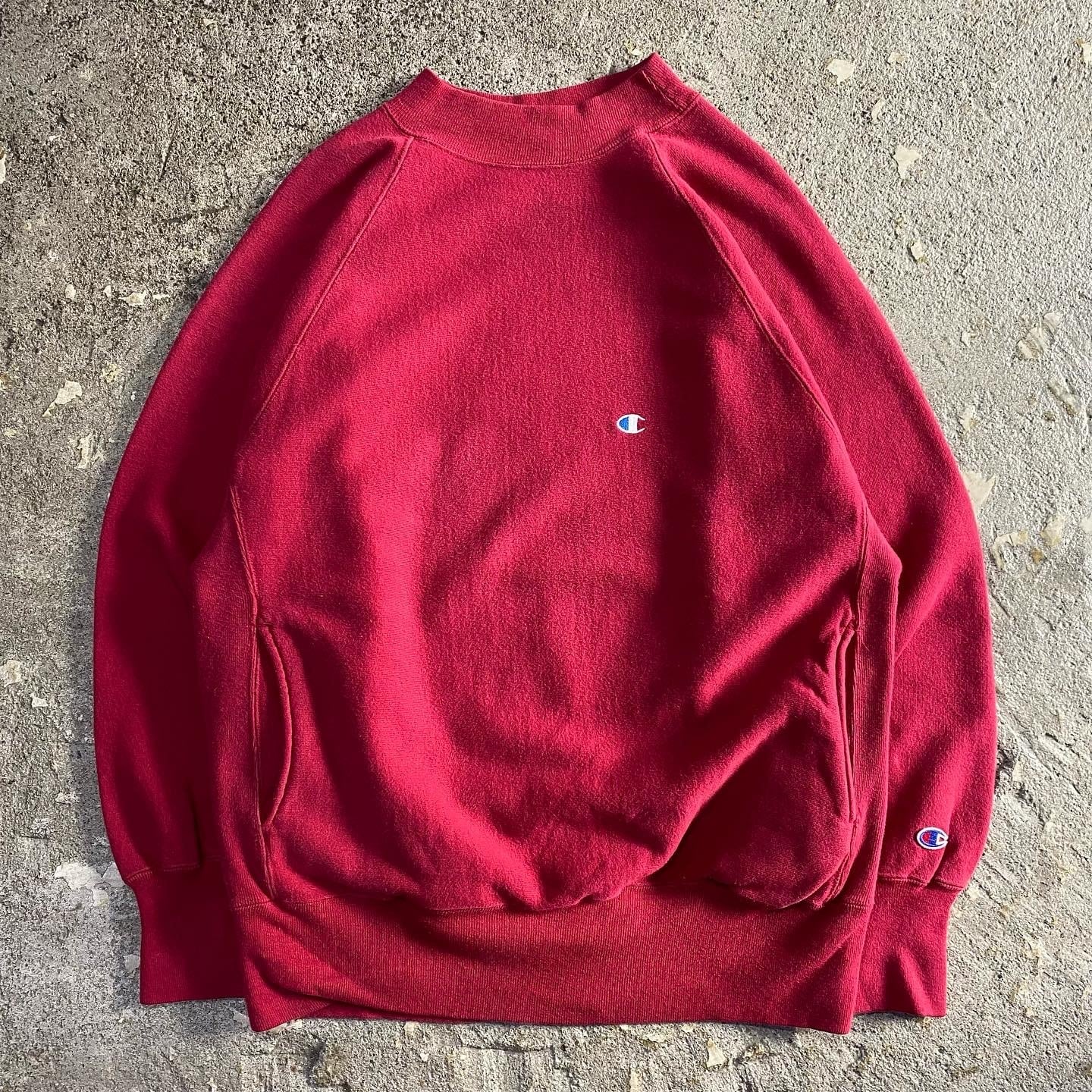 90s Champion reverse weave mock neck raglan sleeve 