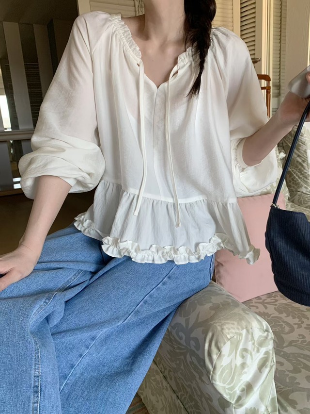 (予約) mellounge  / Ecopril blouse 2color
