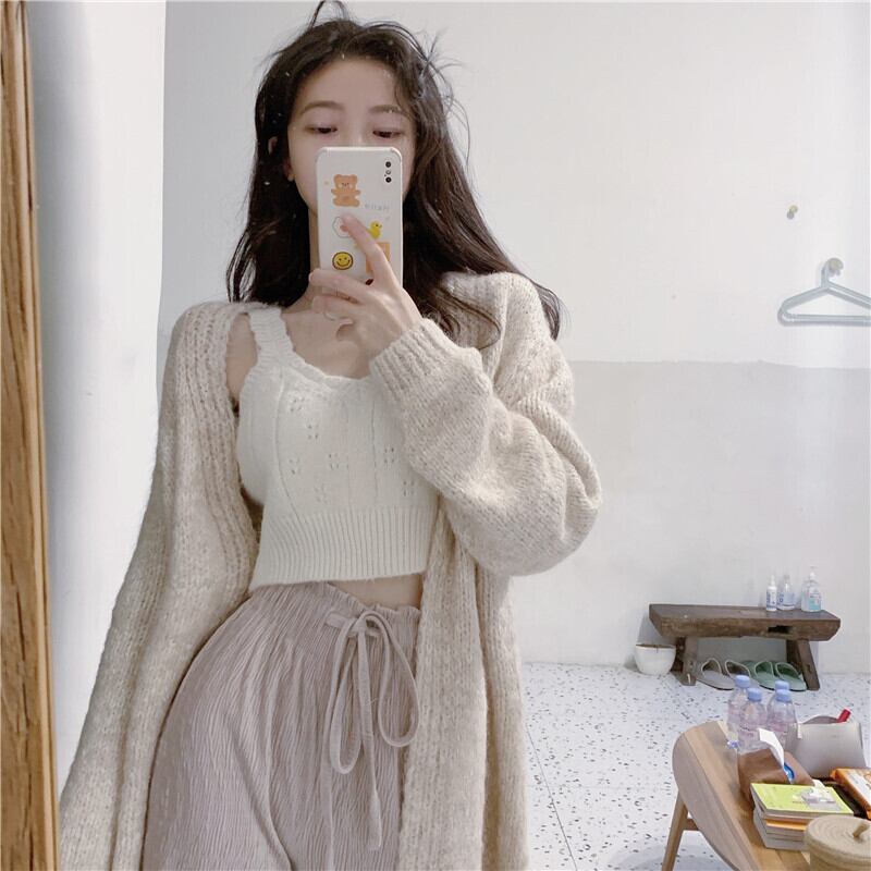 ニットセーター カーディガンジャケット オータムウィンタースタイルルーズトップス 秋物 冬物 ブラックストロベリース34363281618