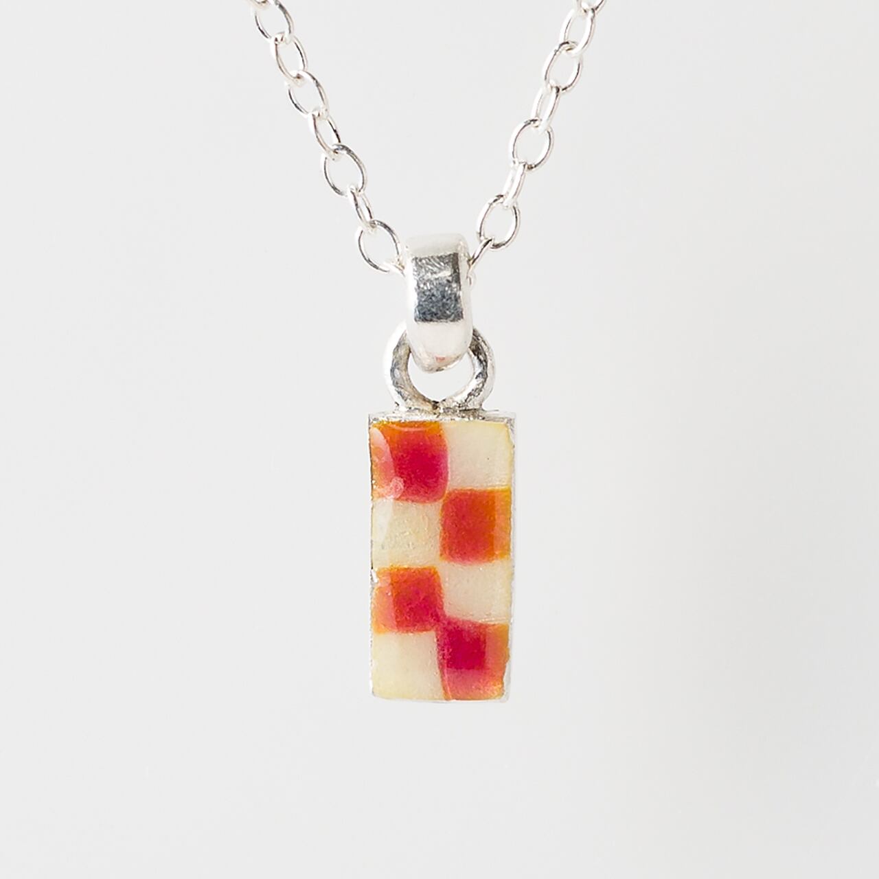 CHECK red & clear - necklace -