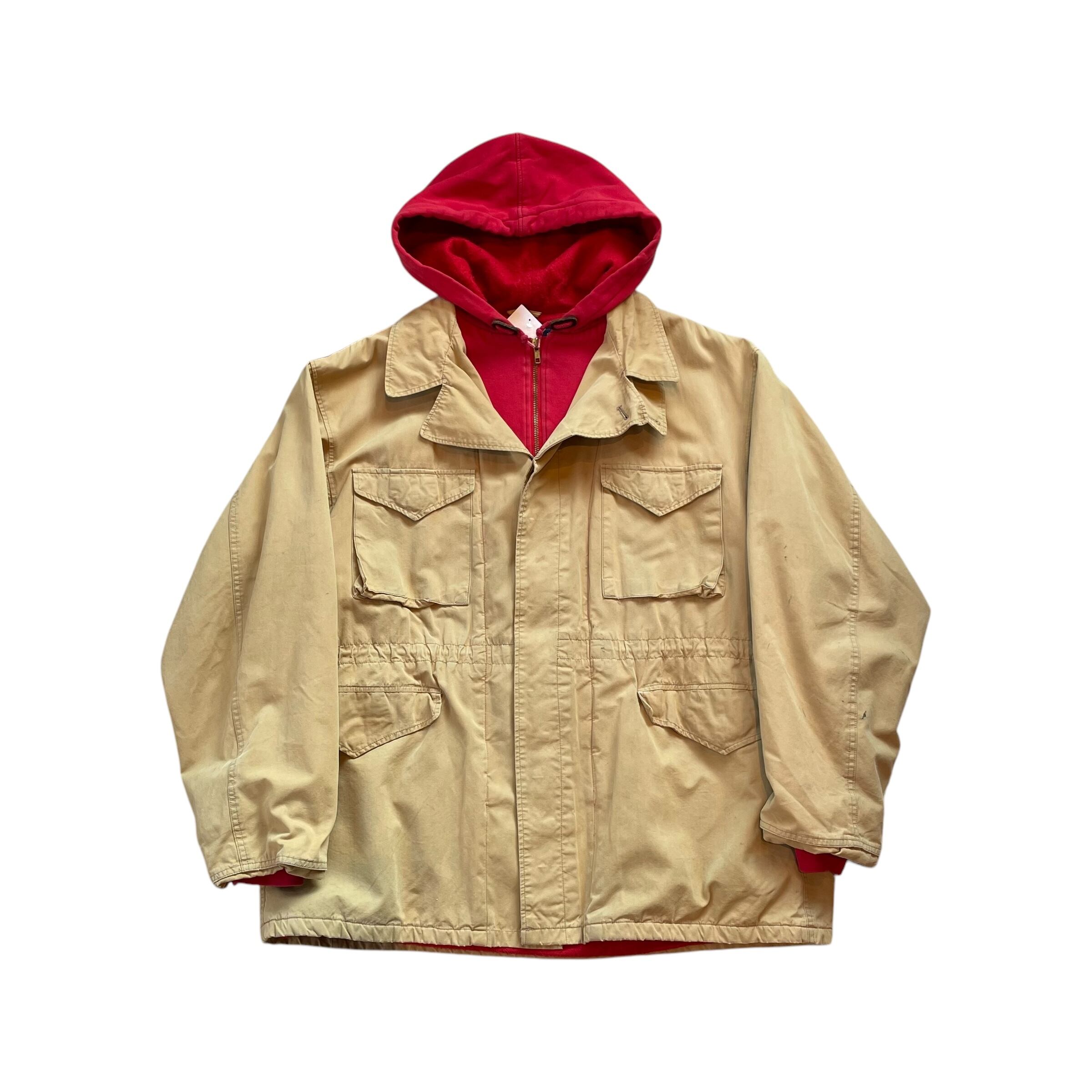 〜2000s POLO Ralph Lauren sweat zip hoodie docking design M-51 field jacket