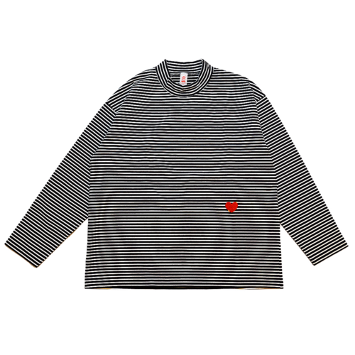 CC DELAVE MOCK NECK L/S TEE　-BLACK BORDER-