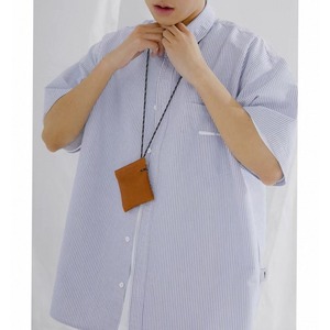 Chest logo stripe boxy shirt 1423