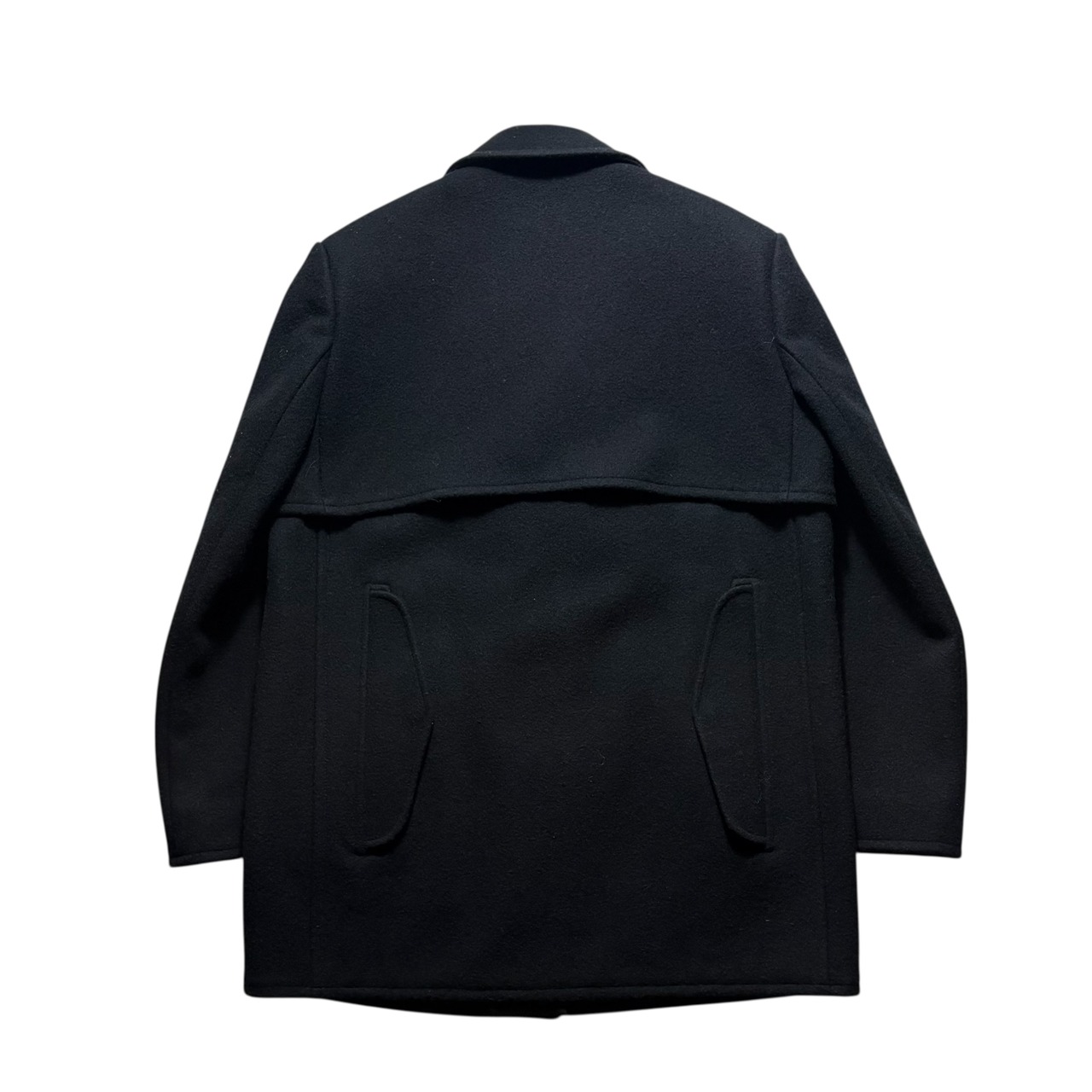 BALENCIAGA by Nicholas Ghesquiere black wool coverall coat