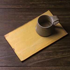 山吹色 長方板皿／吉永哲子