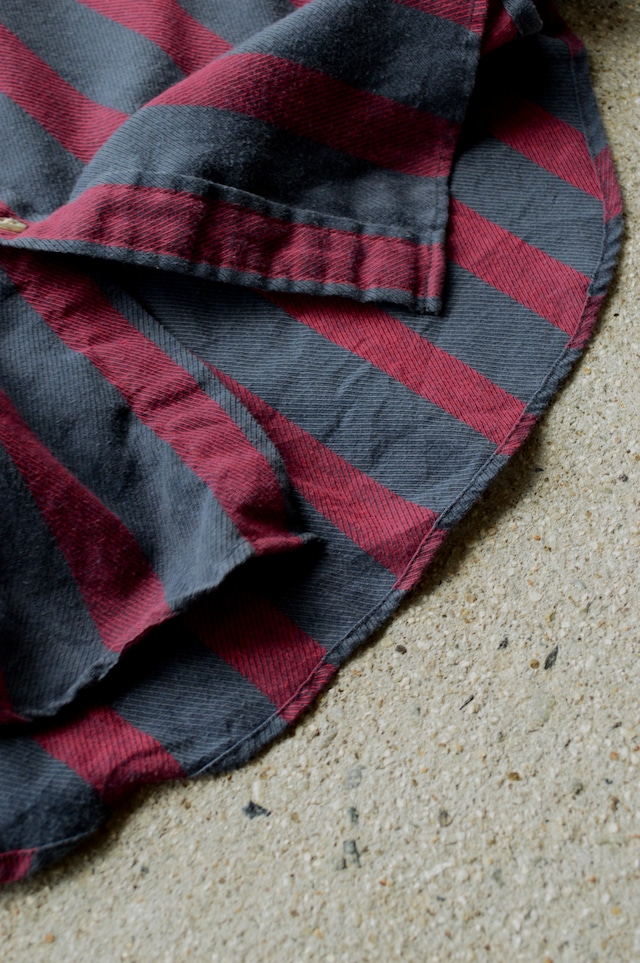 1990's Herringbone Print Cotton Gauze Stripe Shirt by Wrangler PB Brand RN53894 ラングラー 90s オールドプライベートブランド