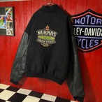 MURPHYS IRISH STOUT ビール　ウール×レザー　スタジャン　刺繍ロゴ　本革　ブラック　XL マーフィーズ　アイリッシュスタウト