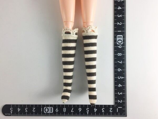 ドールアクセサリ 1/6 女性用 靴下 ストッキング ストライプコーヒー STK 08853 - 画像1