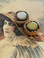 Japanese Vintage ボタン 18mm カボション スクウェア プラスチックボタン 昭和レトロ アクセサリーパーツ 装飾材 カルトナージュ