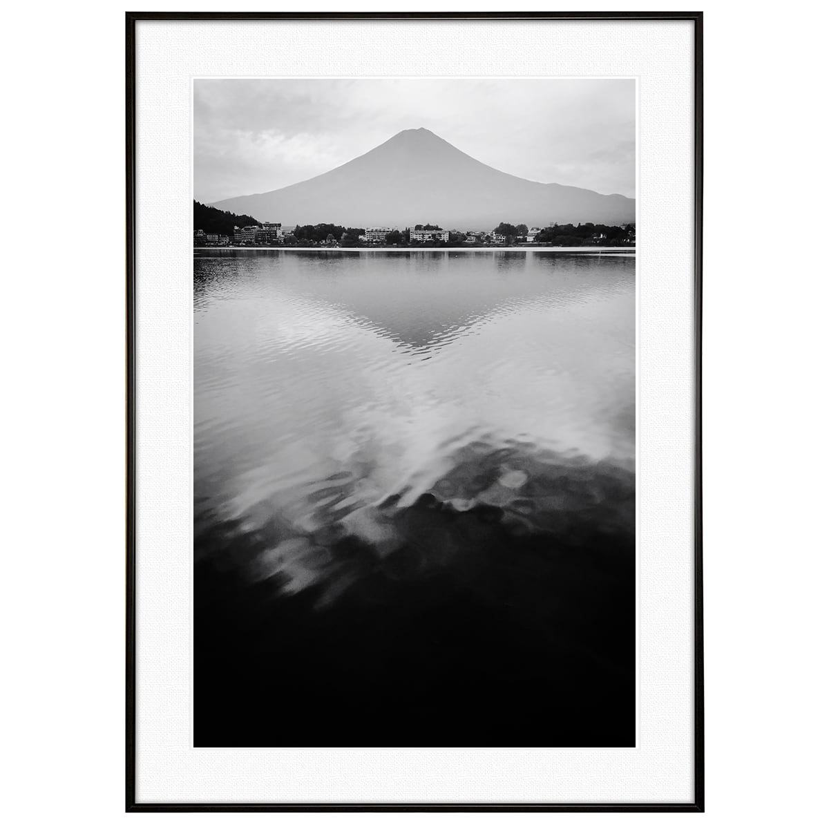 日本写真 山梨県河口湖からの富士山 インテリア モノクロアート