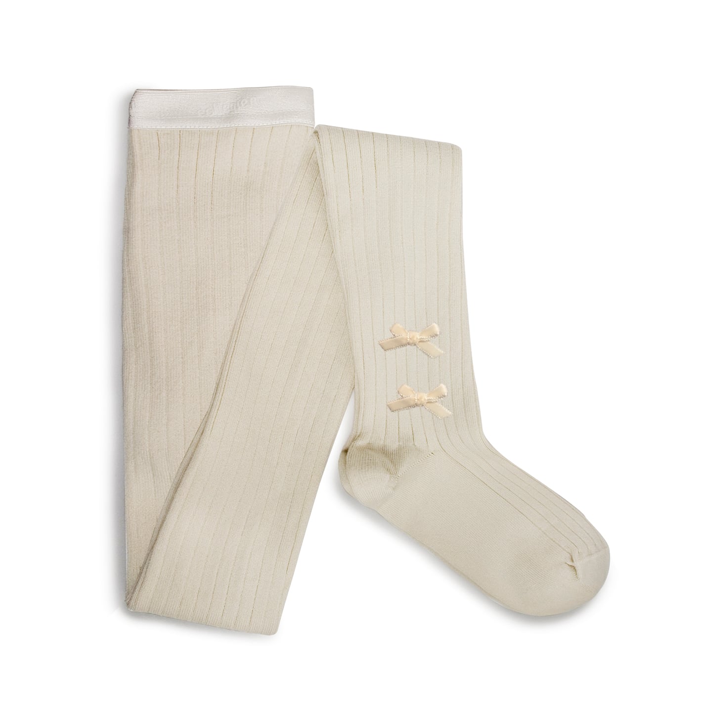 【Collégien】Capucine - Ribbed Tights with Velvet Bows - Doux Agneaux