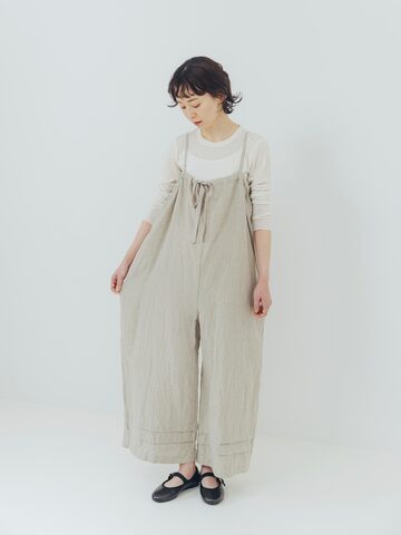 アリシアスタン フロントポケットサロペット アイボリー レディース F 