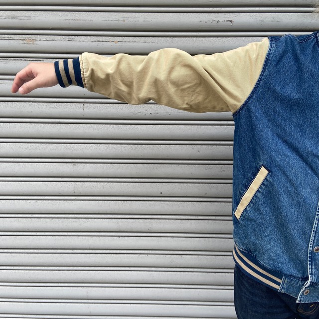00s Levi's シルバータブ デニムスタジャン バーシティジャケット S
