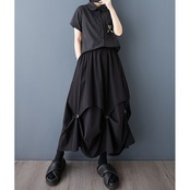 ダーツボタン装飾 Aライン スカート 00131