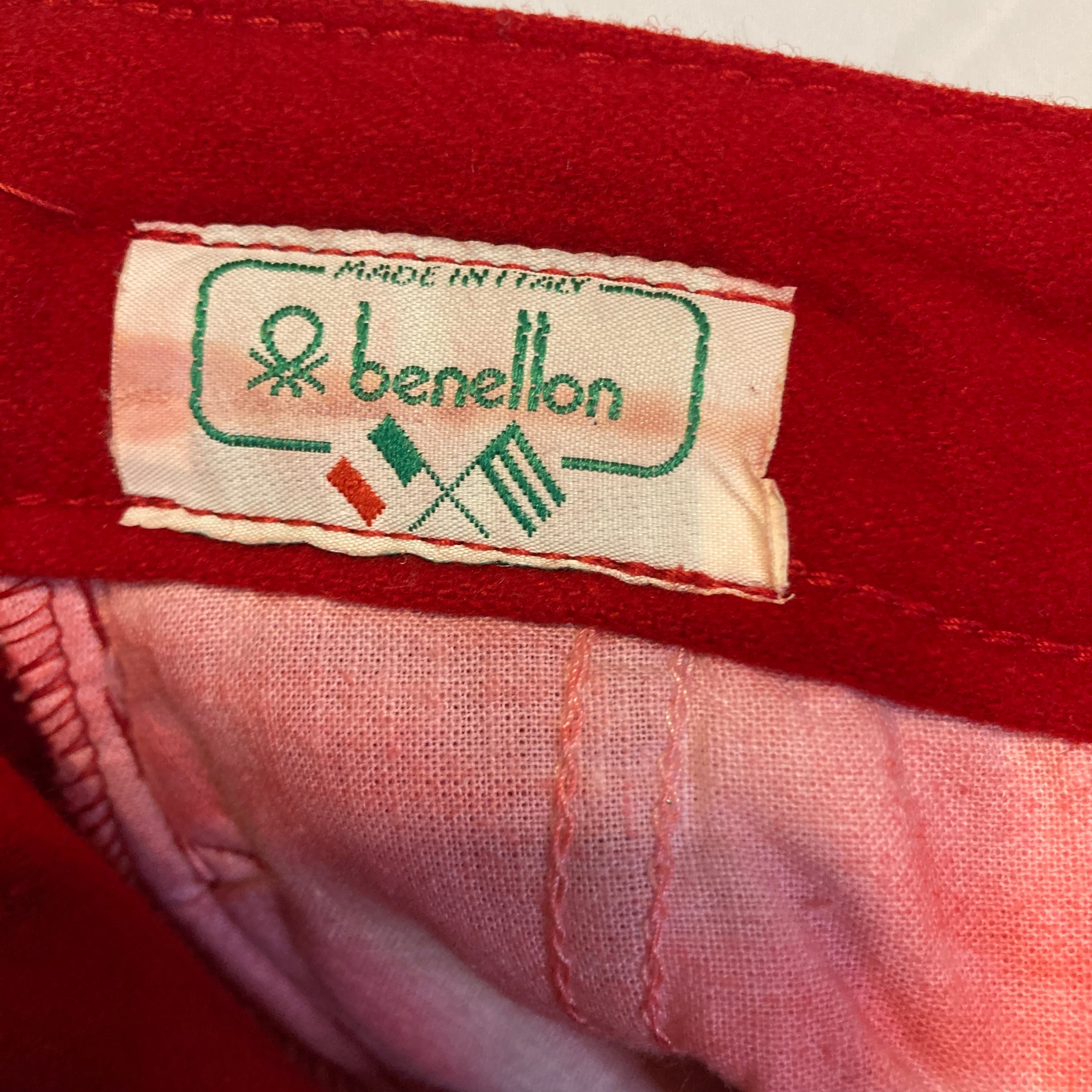 イタリア製 BENETTON ビンテージ ウール スラックス ワイドパンツ 80's