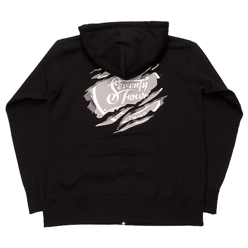 SEVENTY FOUR(セブンティーフォー) / ZIP UP SWEAT HOODIE(RIPPER LOGO)(STF21FW7)(ジップアップスウェットパーカー)