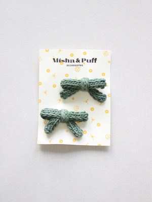 Misha & Puff  Goldie Bow Set   Oakmoss