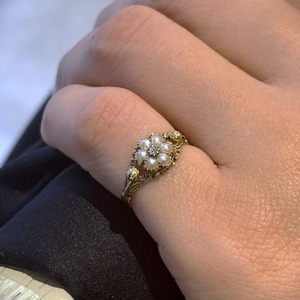 Georgian Pearl & Diamond Gold Ring　ジョージアン　パール＆ダイヤモンド　ゴールドリング