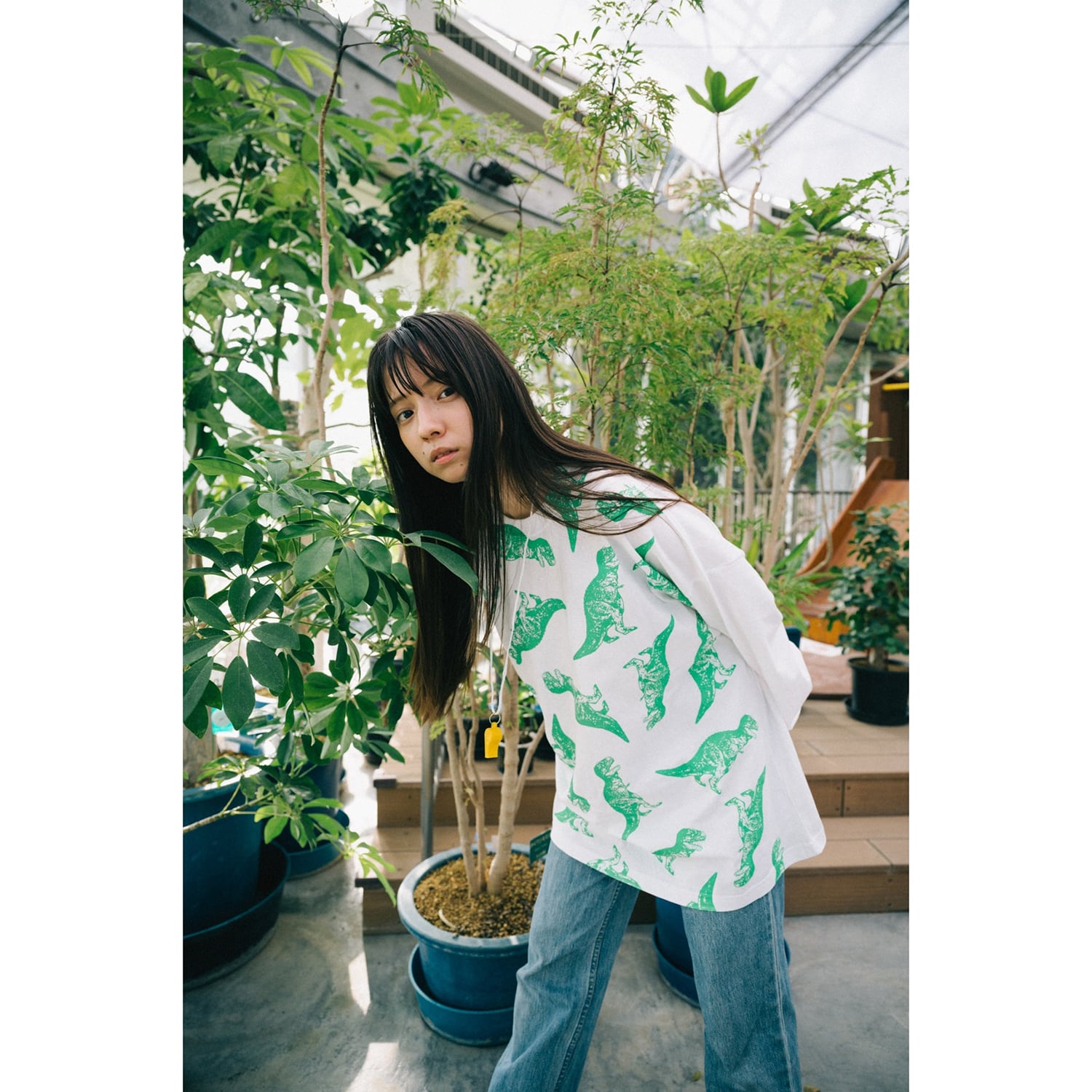✖️sold✖️★訳あり品 在庫一掃SALE★恐竜柄　ミントグリーン✖️ベージュ 恐竜 LT／白×グリーン | しんご