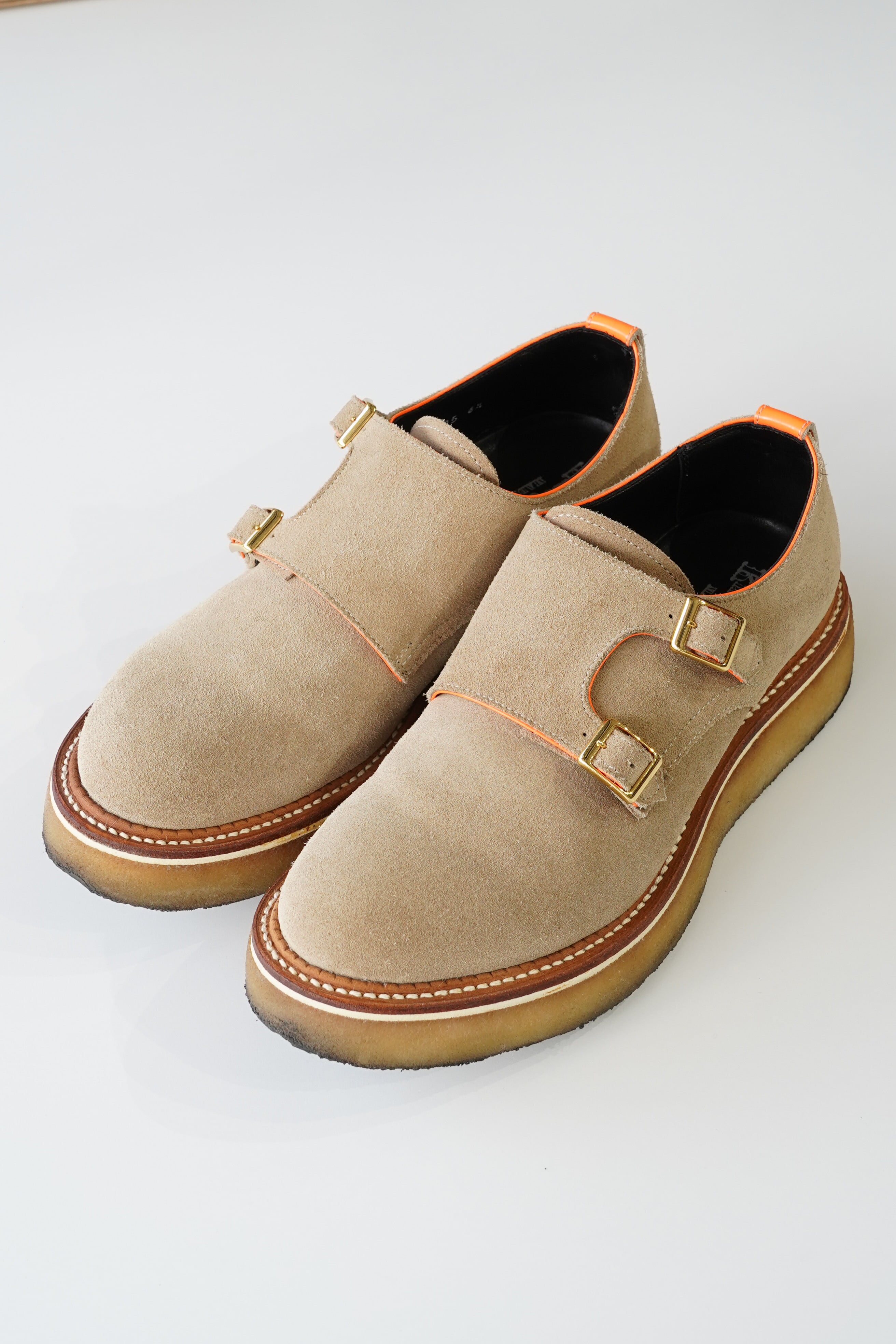 KIDS LOVE GAITE(キッズラブゲイト)2013AW ダブルモンクストラップ シューズ/ベージュ×オレンジ 6½ (約25-25.5cm)