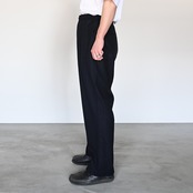 山内 / ウールメッシュクロス・ワンタックスラックス　洗い加工