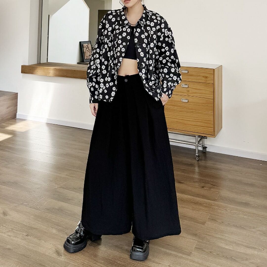 ハイウエストプリーツワイドパンツ PT0339